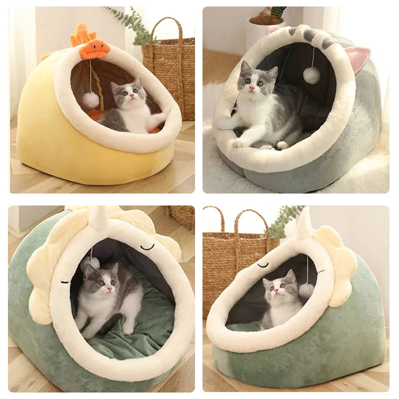 Lit pour chat à sommeil profond, panier chaud pour animaux de compagnie, maison confortable pour chaton, coussin de chaise longue, tente très douce, petit tapis pour chien, grotte, lit pour chats