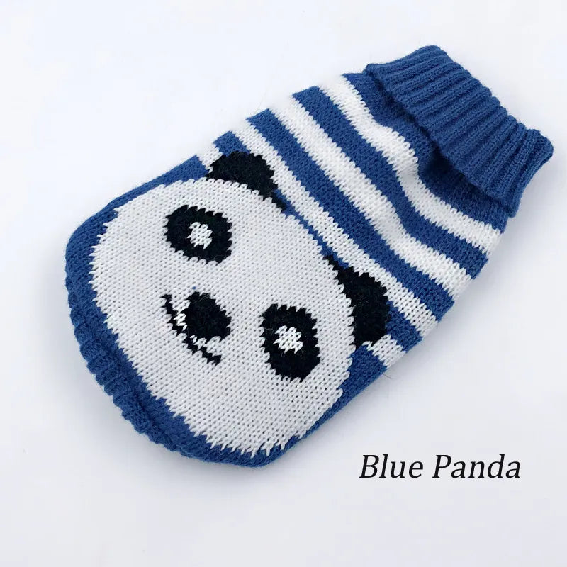 Warm Pet Clothes for Small Medium Dogs Winter Christmas Dogs Sweater Pet Clothing Knitting Costume Coat Cartoon Print Clothes Fashion Style