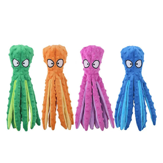 Juguete de peluche para mascotas, gato de juguete, perro, voz, pulpo, cáscara, rompecabezas, juguete interactivo resistente a mordeduras, limpieza de dientes de perro, juguete para masticar, suministros para mascotas