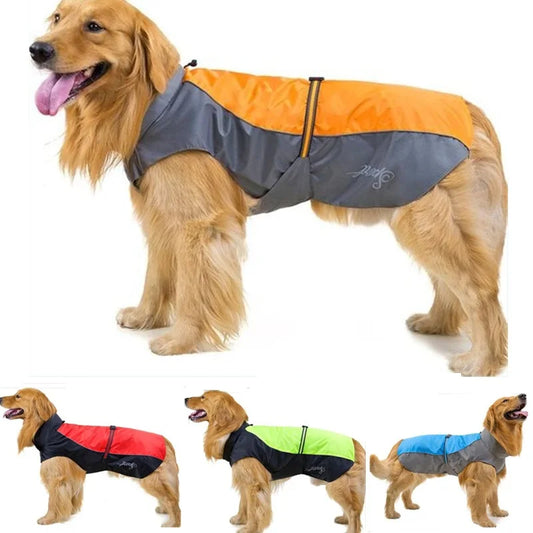 Chubasquero para perros, impermeable, reflectante, chaqueta para perros, impermeable de asalto transpirable, capa para perros grandes, ropa, suministros para mascotas