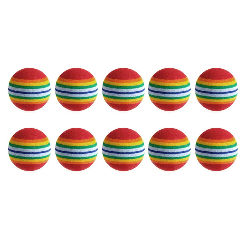 Pelota de juguete colorida para gatos, juguetes interactivos para gatos, sonajero para masticar, pelota de espuma Natural para rascar, suministros para entrenamiento de mascotas, 10 Uds.