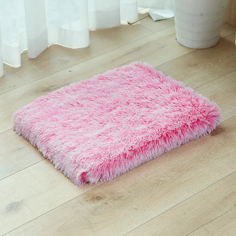 Cama para perros grandes de lujo de piel larga, cama para mascota de peluche, cojín de espuma viscoelástica 3D, colchón para mascotas para gatos y perros, cubierta extraíble