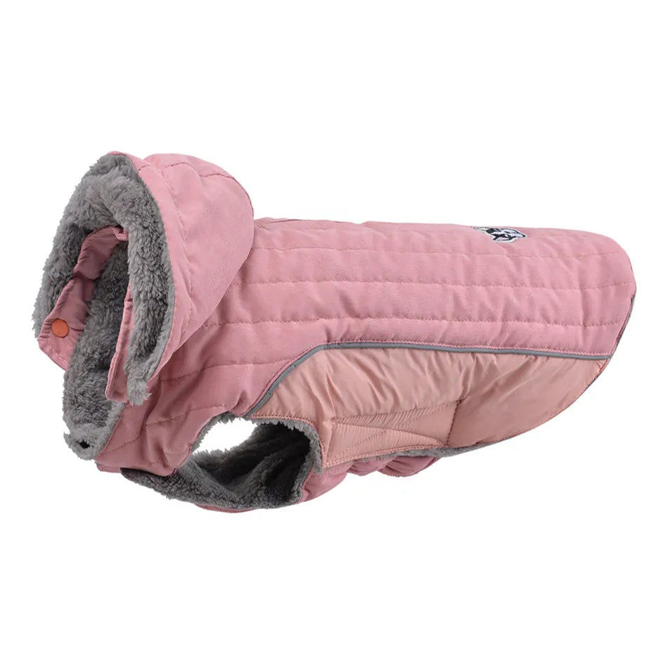 Winter Dog Clothes Thick Fleece Warm Dog Clothing Winter Dog  Jacket Reflective Adjustable Belly Quilted Dog Coat Removable Hood Fashion Style