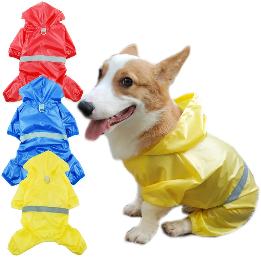 Chubasquero impermeable para perros y mascotas, mono reflectante, abrigo de lluvia con protector solar, ropa para exteriores, chaqueta para suministros para perros pequeños