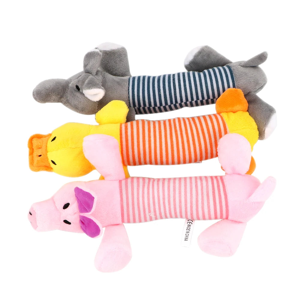 Jouets en peluche pour chien et chat, éléphant, canard, cochon, pattes de poulet, jouets en peluche amusants, adaptés à tous les animaux de compagnie, poupées sonores à mâcher populaires