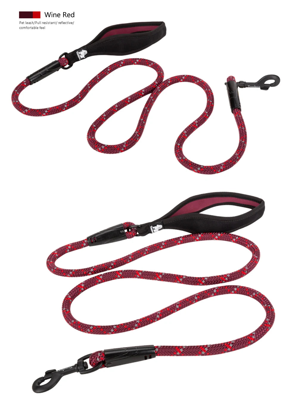 Pet Dog Leash Nylon Climbing Rope SBR Neoprene for Big Medium Small Dog Walking Accessories