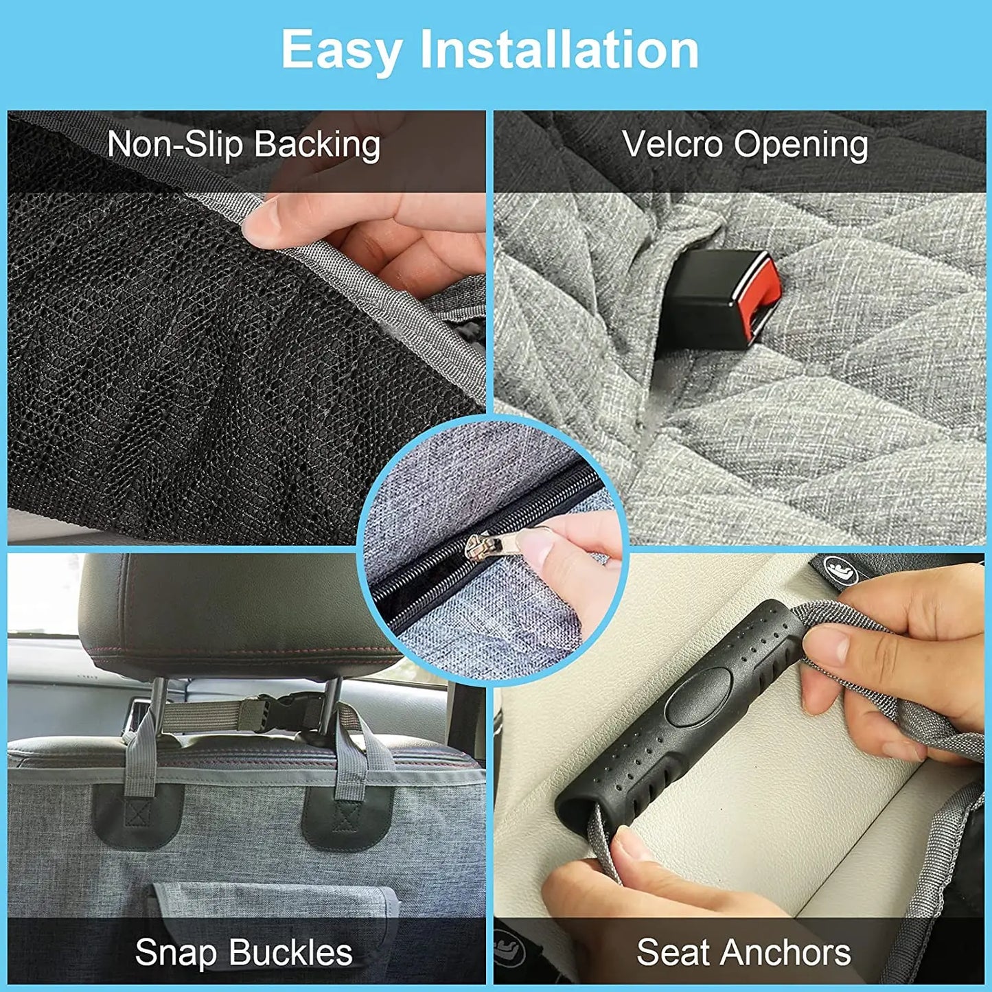 Dog Car Seat Cover Protector with Storage Pockets Washable Dog Hammock for Cars Trucks and SUV Safety Carrier For Dog Accessories