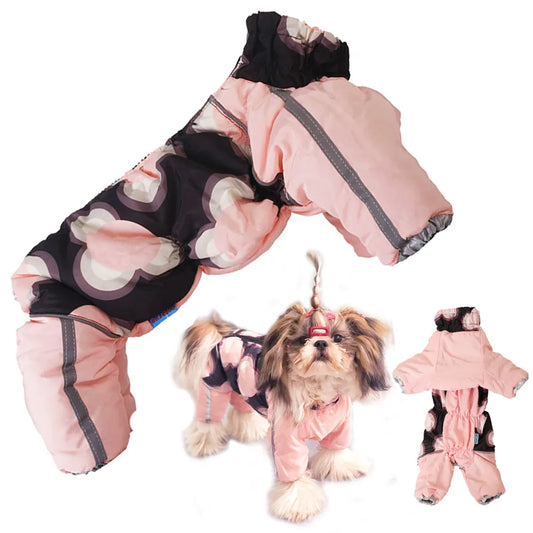 Ropa para perros, monos impermeables para perros pequeños, mono reflectante para mascotas, abrigo para perros de estilo ruso, traje de nieve grueso y cálido para invierno