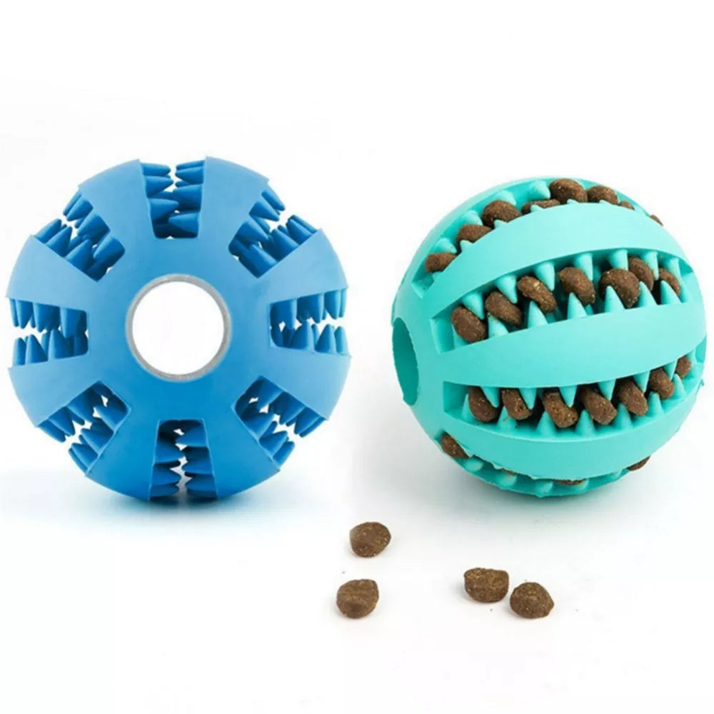 Juguetes para perros, pelota de goma elástica con fugas, divertidas bolas interactivas para Limpieza de dientes de mascotas, juguetes para masticar resistentes a mordeduras, 5cm/6cm/7cm/9cm/11cm