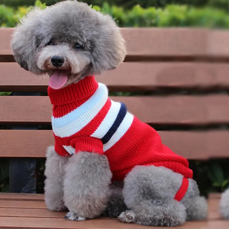 Ropa cálida para mascotas para perros pequeños y medianos Invierno Navidad Perros Suéter Ropa para mascotas Tejer Traje Abrigo Ropa con estampado de dibujos animados Estilo de moda