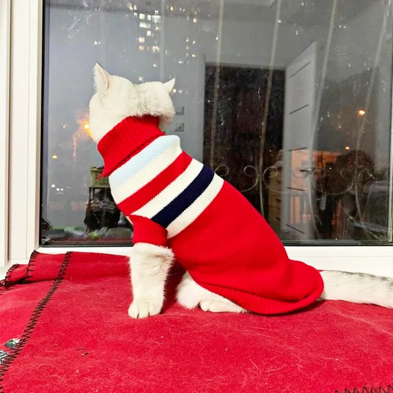 Warm Pet Clothes for Small Medium Dogs Winter Christmas Dogs Sweater Pet Clothing Knitting Costume Coat Cartoon Print Clothes Fashion Style