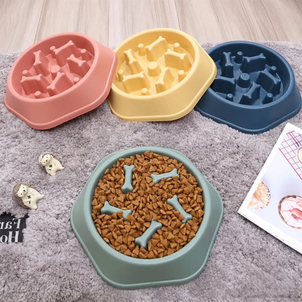 Cuenco para perros, comedero lento para perros, plato para comer lento para cachorros y gatos, plato de comida antigolpes, cuenco para comida para perros y gatos, suministros para mascotas