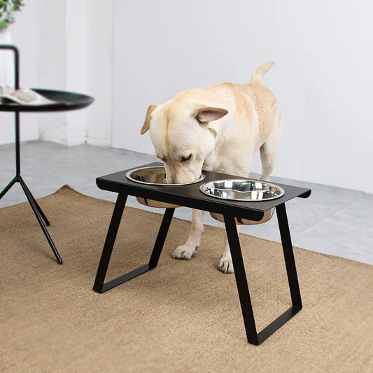 1560ml Big Dogs Feeder Bowl High Foot Stainless Steel Pet Double Water Food Bowls Anti-tipping Dog Large Capacity Feeding Dish