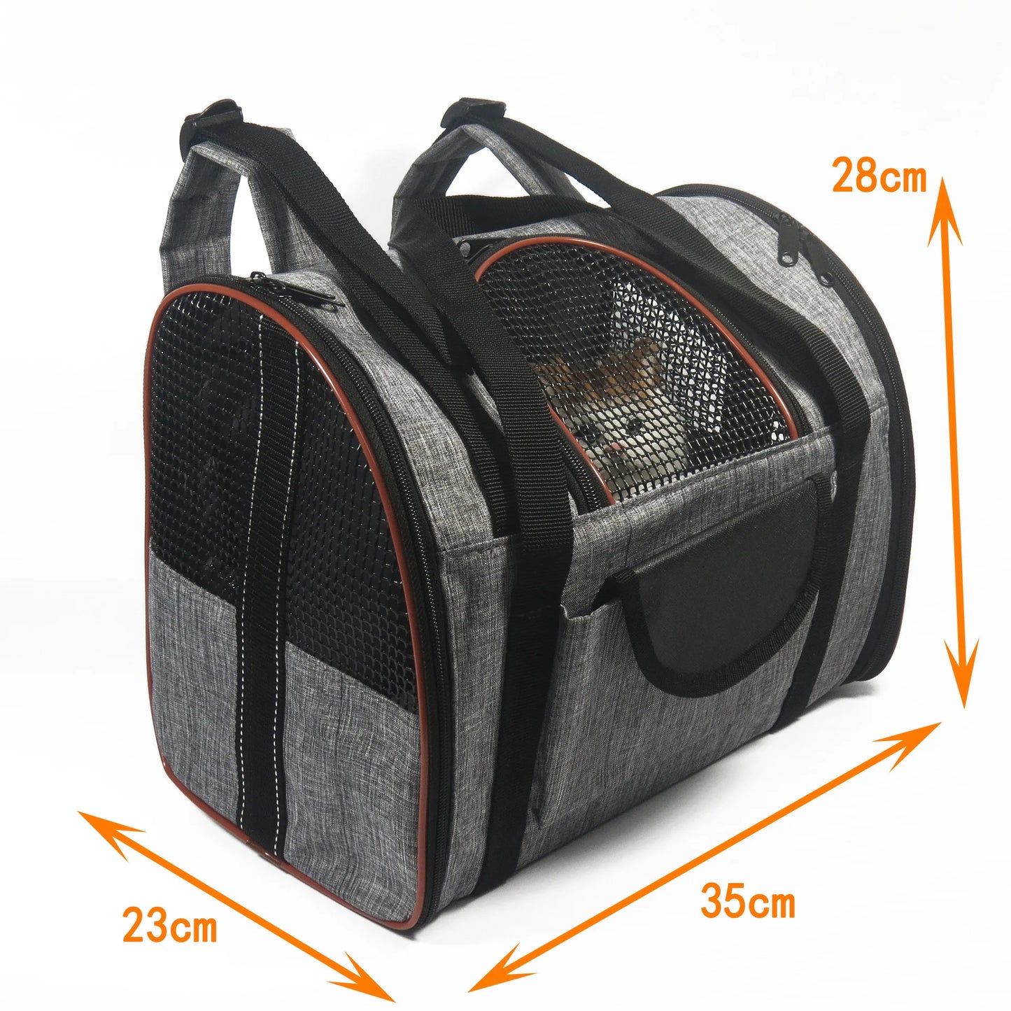 Transportín para mascotas, aprobado por la aerolínea, transportador lateral suave para gatos y perros, portátil, transpirable, acogedor, bolsa de viaje para mascotas, transportador seguro para asiento de coche