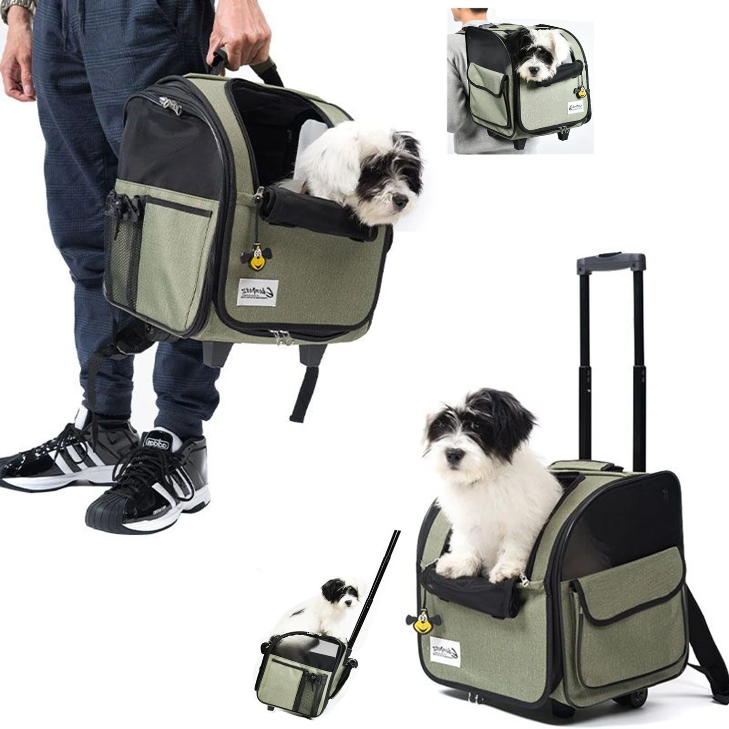 Poussette pour animaux de compagnie pliable bagages roulants sac à dos voyage voiture Cage chariot poussette pour chiens chats animal de compagnie chat porte-roue