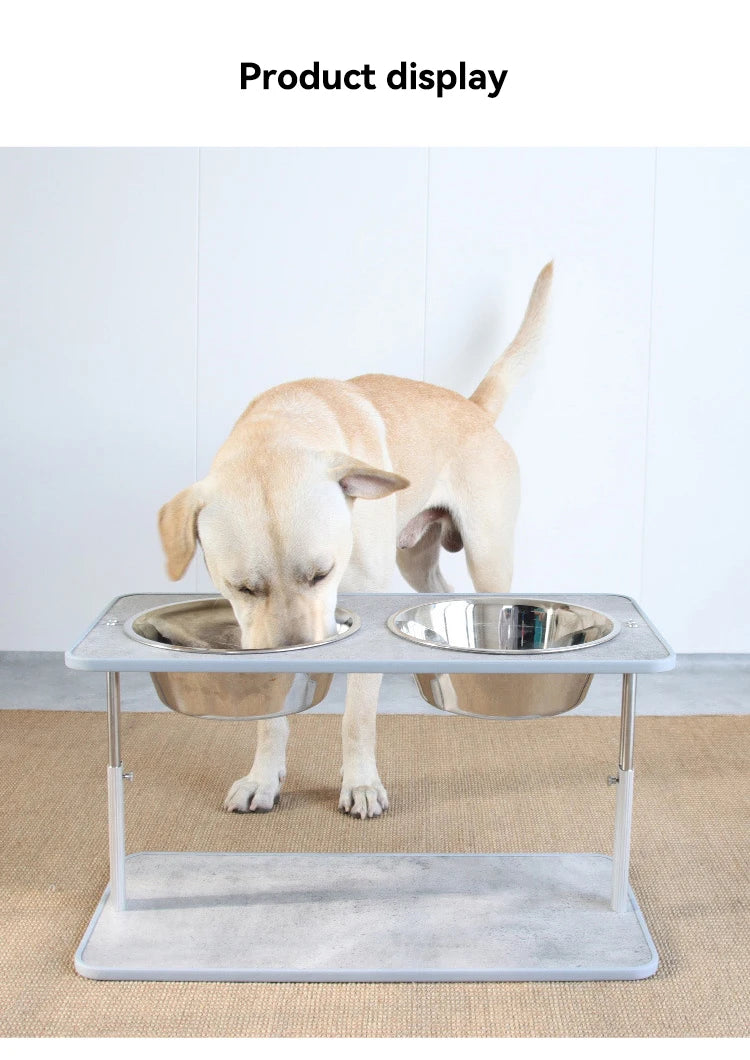 Mangeoires surélevées pour grands chiens, bol d'eau et de nourriture réglable en hauteur pour animaux de compagnie, Double bol avec support