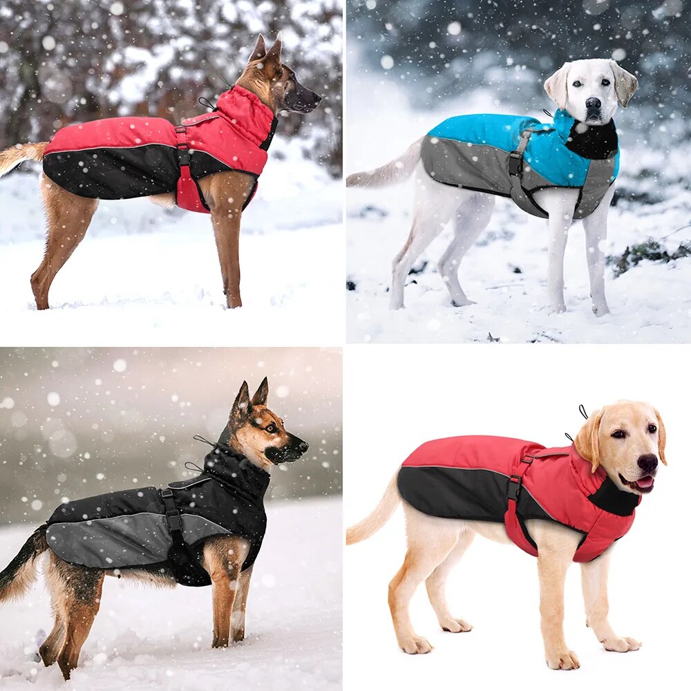 Chaqueta impermeable de invierno para perros, reflectante, a prueba de viento, ropa para perros grandes, abrigo suave para perros, chaquetas ajustables para perros medianos y grandes, Pitbull