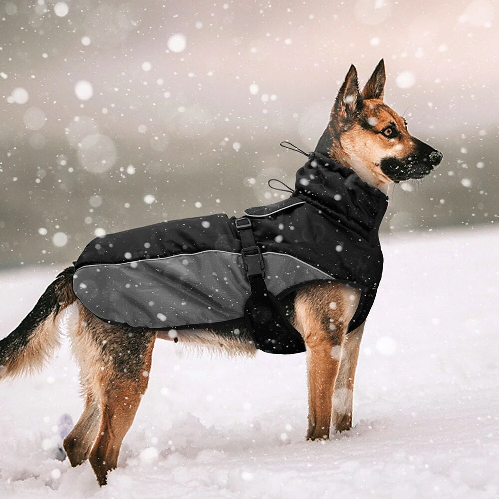 Waterproof Dog Winter Jacket Reflective Windproof Big Dog Clothes Soft Dog Coat Jackets Adjustable for Medium Large Dogs Pitbull