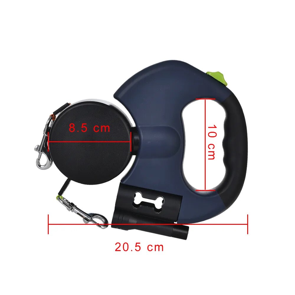 Laisse rétractable pour chien de 3m, pour petits chiens, Double laisse réfléchissante pour animaux de compagnie, pivotante à 360 degrés, sans enchevêtrement, Double laisse de marche pour chien avec lumières, accessoires