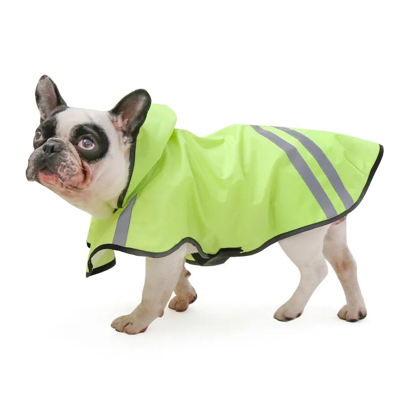 Manteau imperméable à capuche pour chien, Poncho, veste de pluie pour petits, moyens et grands chiens, vêtements pour animaux de compagnie, bouledogue français, XS-3XL