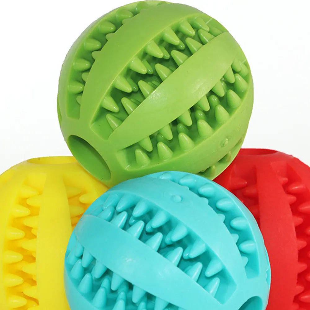 Juguetes para perros, pelota de goma elástica con fugas, divertidas bolas interactivas para Limpieza de dientes de mascotas, juguetes para masticar resistentes a mordeduras, 5cm/6cm/7cm/9cm/11cm