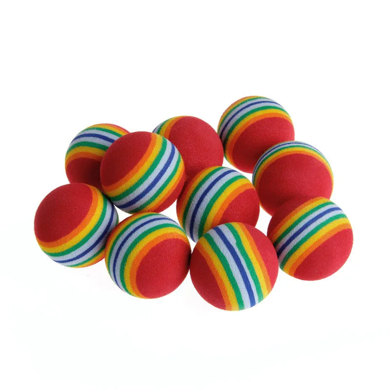 Pelota de juguete colorida para gatos, juguetes interactivos para gatos, sonajero para masticar, pelota de espuma Natural para rascar, suministros para entrenamiento de mascotas, 10 Uds.