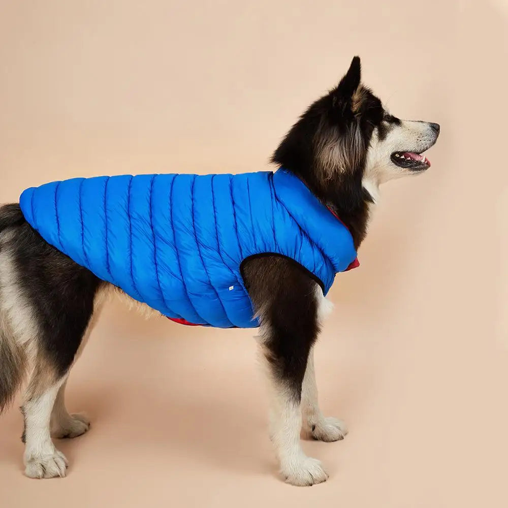 Waterproof Dog Clothes for Big Dogs Winter Reversible Pet Jacket Soft Padded Puffy Large Dog Down Jacket Light Weight Husky 5XL