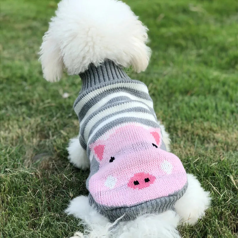 Vêtements chauds pour animaux de compagnie de petite et moyenne taille, pull d'hiver pour chiens de noël, vêtements pour animaux de compagnie, manteau de Costume en tricot, vêtements imprimés de dessin animé, Style à la mode