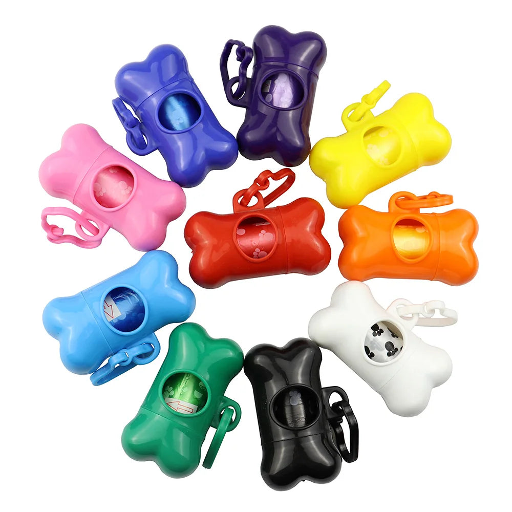 1Pcs Bone Shaped Poop Bag Dispenser Pet Dog Waste Bag Holder Plastic Garbage Bag Dispenser Carrier Case Disposal Bag Dispenser