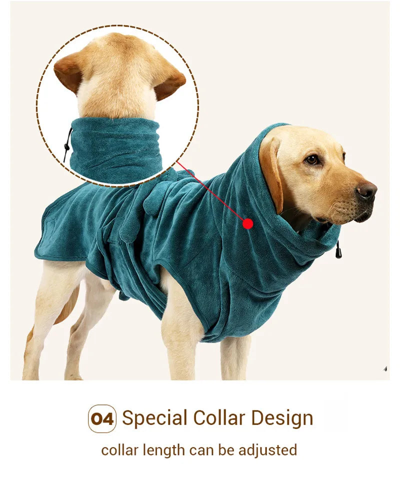 Albornoz para perros, traje de baño para perros súper absorbente para perros pequeños, medianos y grandes, Toalla de baño para mascotas de secado rápido, accesorios de ropa cálidos para perros