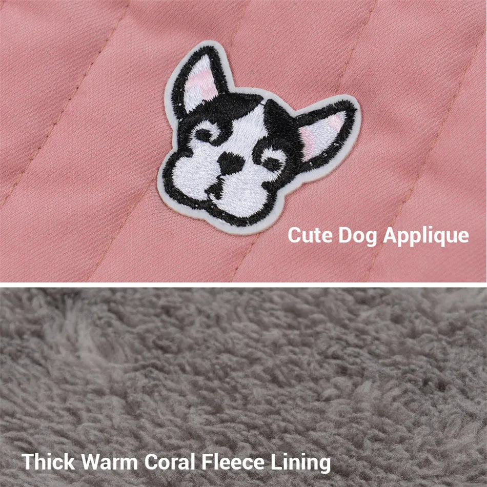 Winter Dog Clothes Thick Fleece Warm Dog Clothing Winter Dog  Jacket Reflective Adjustable Belly Quilted Dog Coat Removable Hood Fashion Style