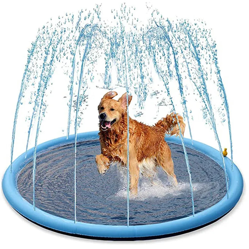 Smmer Juguete para Perros, Almohadilla rociadora para Salpicaduras para Perros, Piscina para Mascotas, Juego Interactivo al Aire Libre, Alfombra de Agua, Juguetes para Perros, Gatos y niños