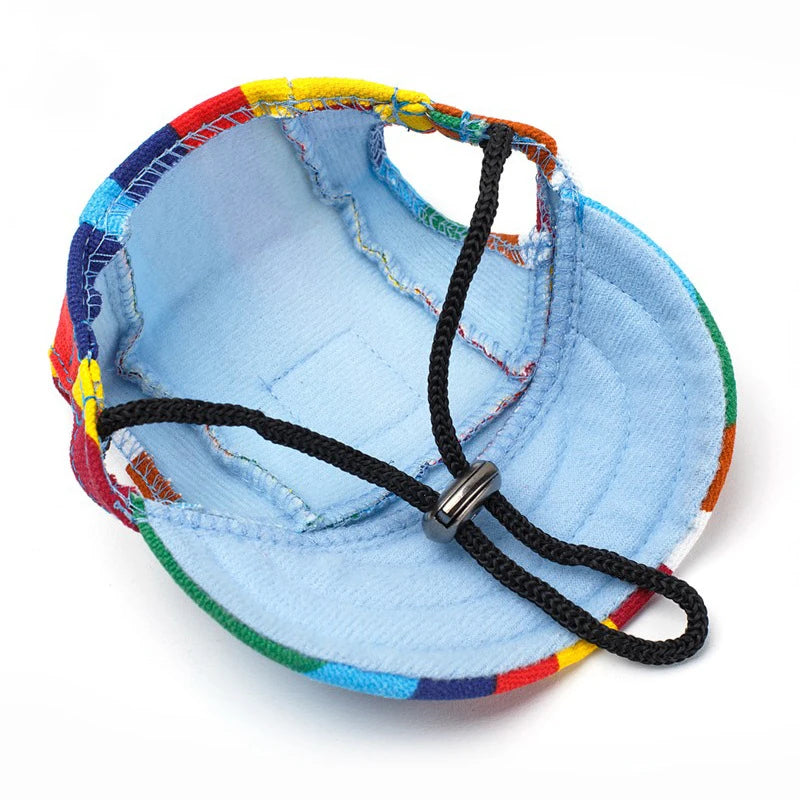 Sombrero para perros de verano, gorra de béisbol para perros al aire libre, accesorios de protección solar para perros pequeños de lona, ​​estilo de moda