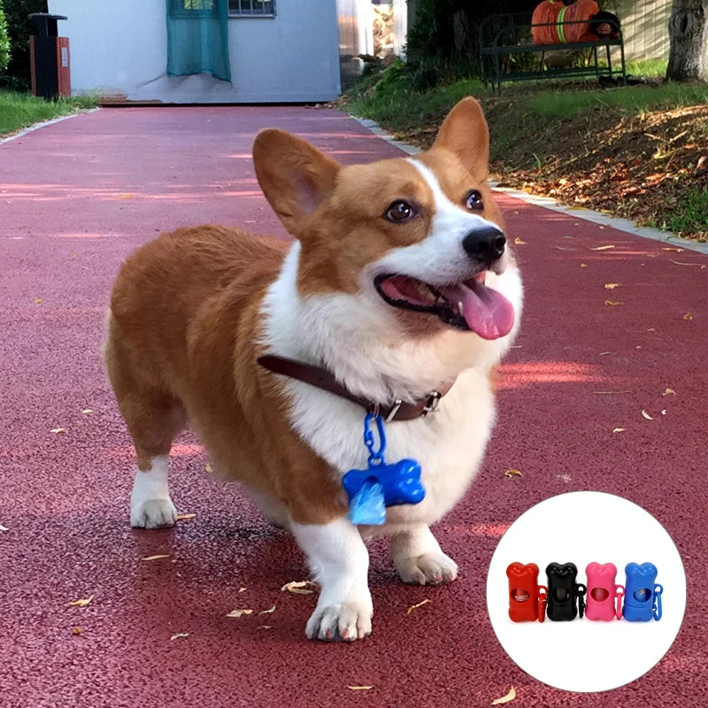 Bolsa para popó degradable para perros y mascotas, 21 Uds., con impresión, bolsa para perros, bolsas para excrementos degradables para mascotas, dispensador de bolsas limpias para perros