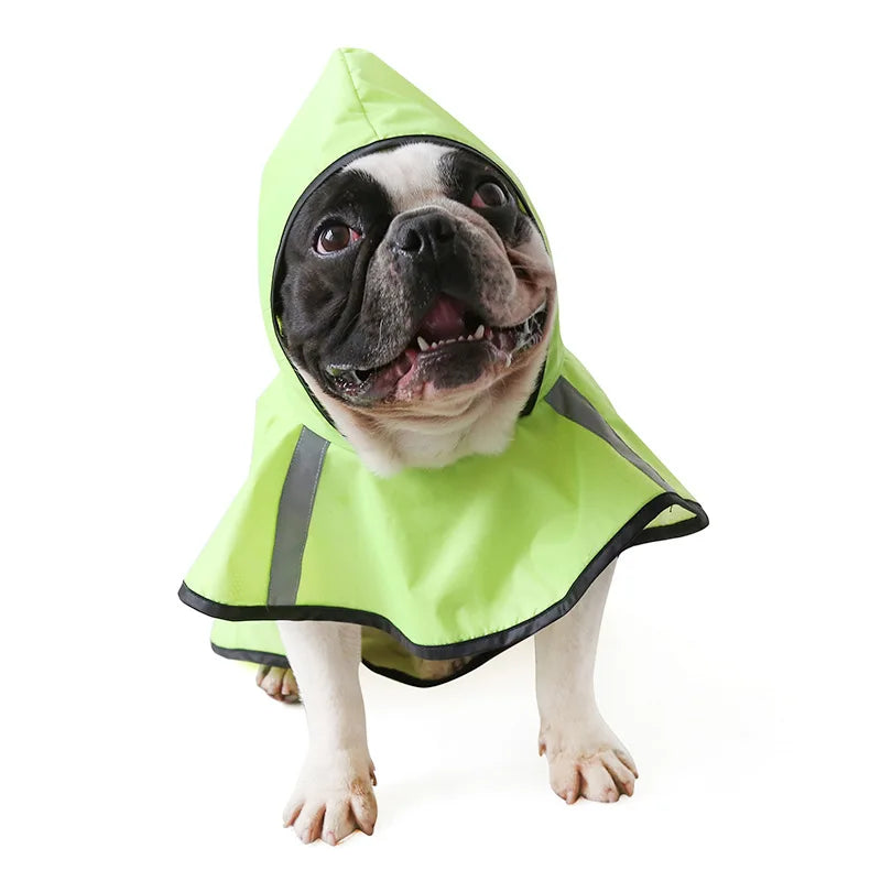 Manteau imperméable à capuche pour chien, Poncho, veste de pluie pour petits, moyens et grands chiens, vêtements pour animaux de compagnie, bouledogue français, XS-3XL