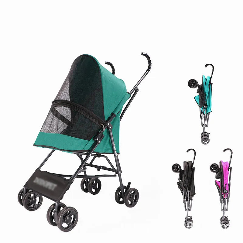 Carrito plegable para perros y gatos, carrito exterior para mascotas, transporte ligero para perros y gatos, accesorios para perros pequeños