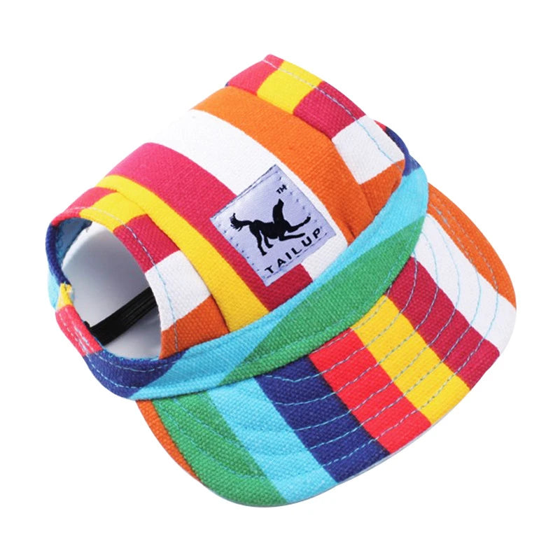 Sombrero para perros de verano, gorra de béisbol para perros al aire libre, accesorios de protección solar para perros pequeños de lona, ​​estilo de moda