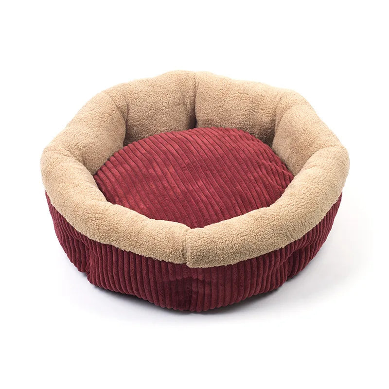 Round Square Lambswool Dog Beds for Small Dogs Luxury Sweet Mat Tray Cat Basket Cushion Sofa Pet Warm Puppies House