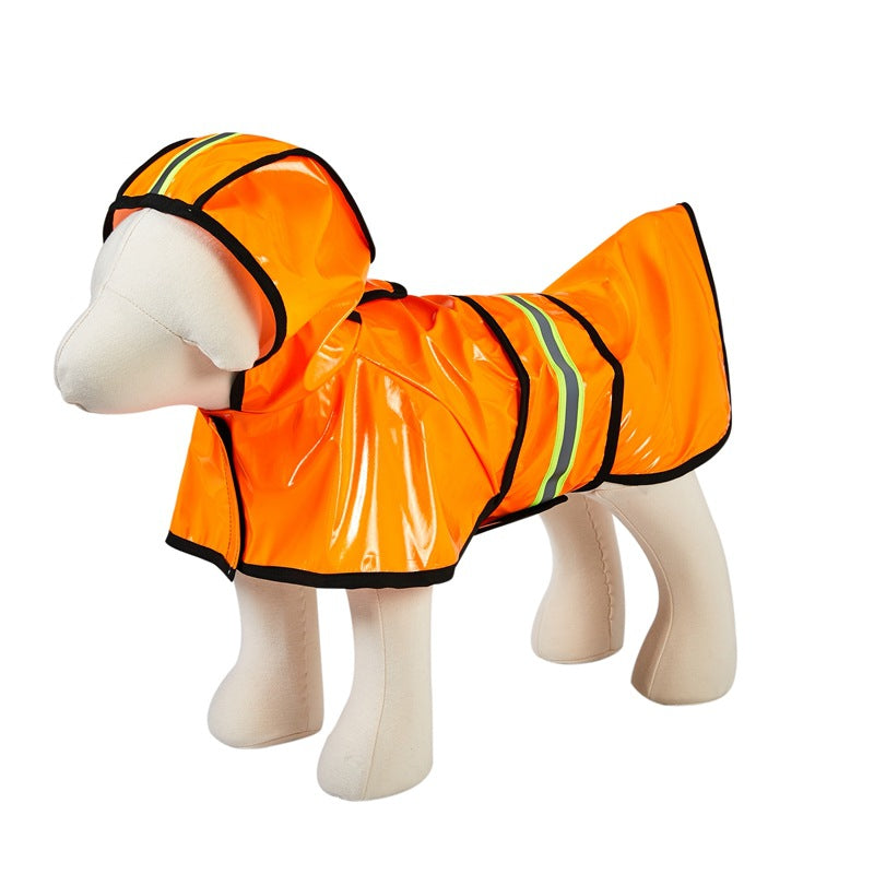 Chubasquero para perros Poncho impermeable con rayas reflectantes en la espalda de cuero de PU