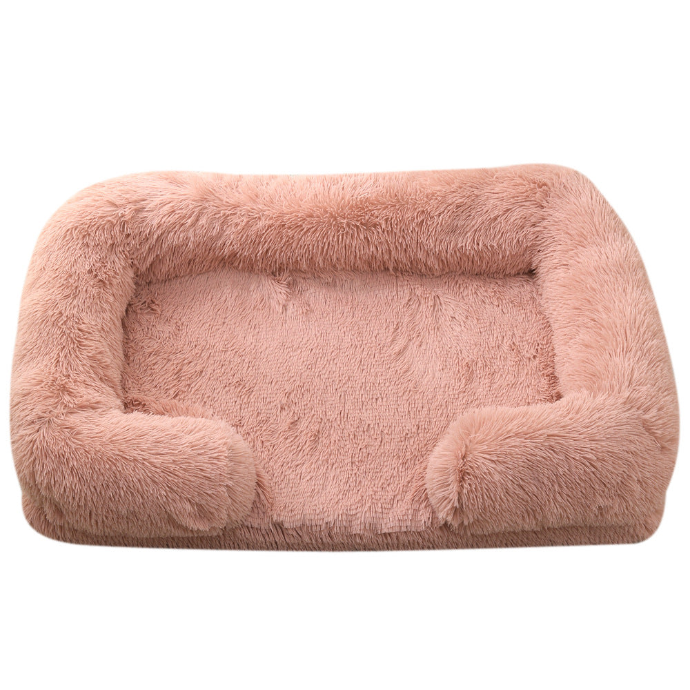 Doghouse Cathouse Plush Round Pet Bed