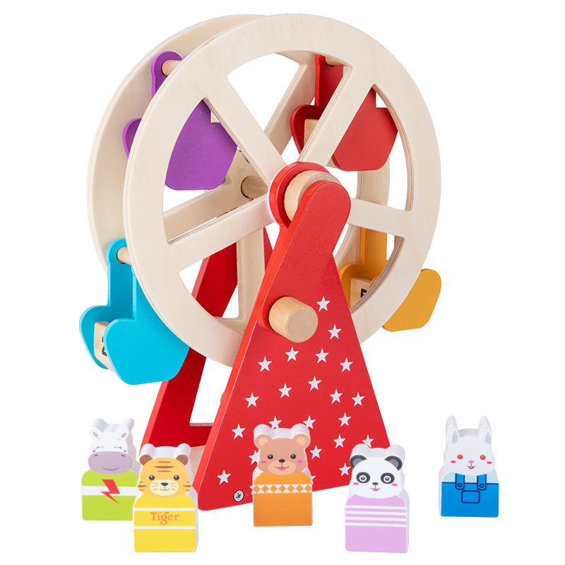 Grande roue à main en bois pour bébés et enfants, jouets éducatifs pour la petite enfance