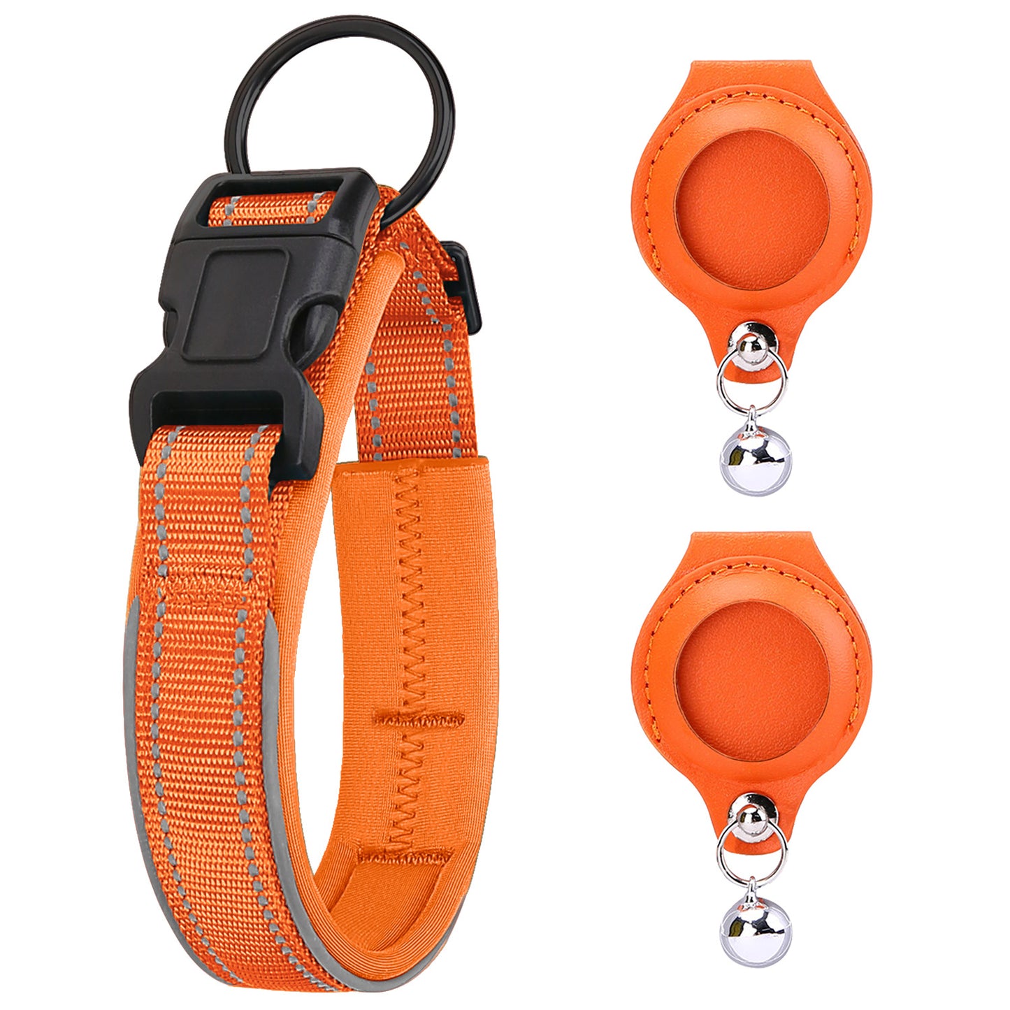 Airtag Tracker Funda protectora de cuero Collar para mascotas