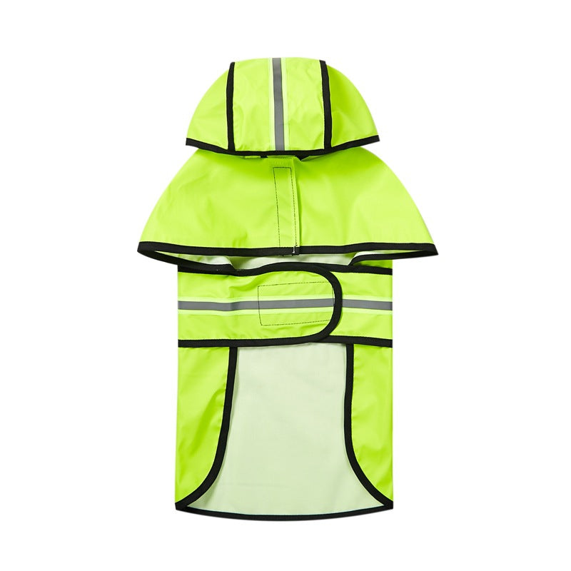 Chubasquero para perros Poncho impermeable con rayas reflectantes en la espalda de cuero de PU