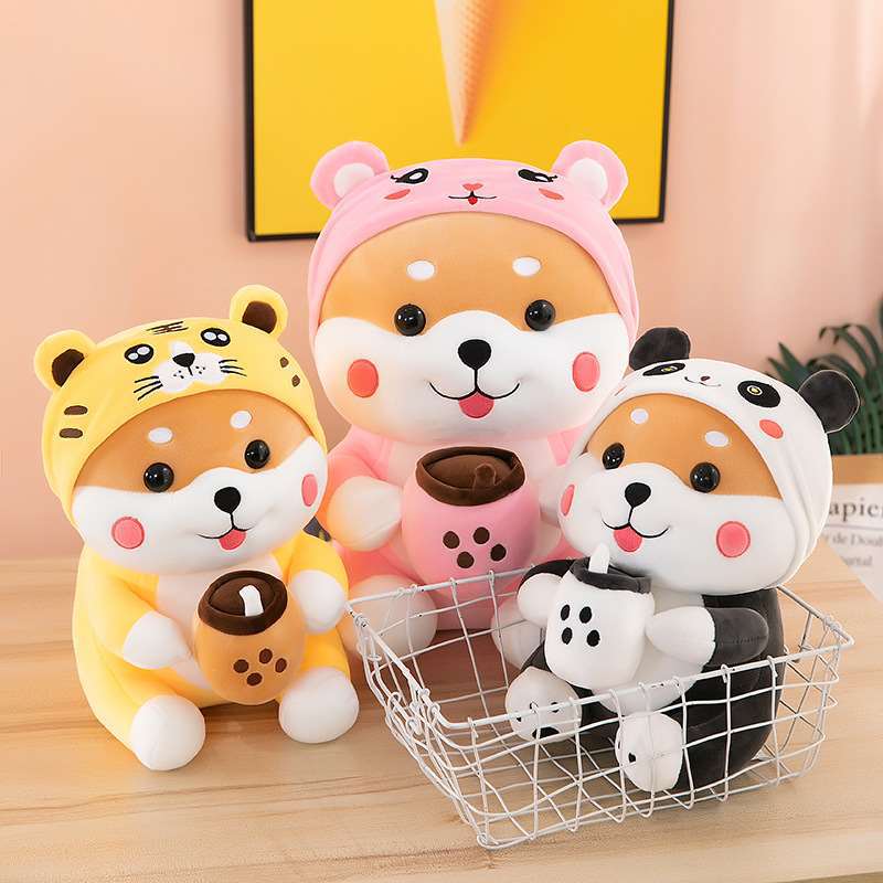 Transformation Milk Tea Dog Plush Toy