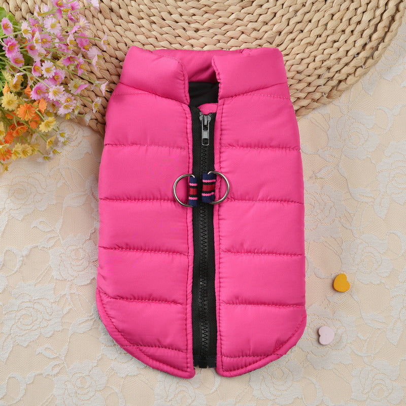 Autumn And Winter Zipper Vest Warm Pet Clothes