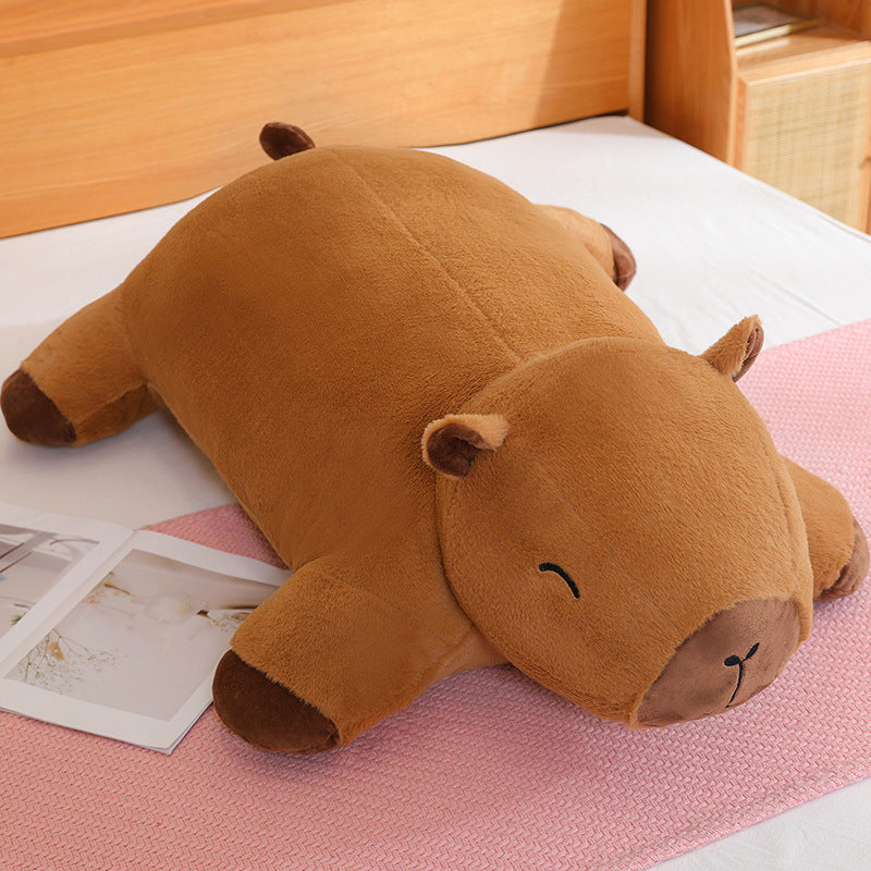 Lit de tapis de sol en peluche Capybara avec grand oreiller Capybara Capybara supportant les jambes