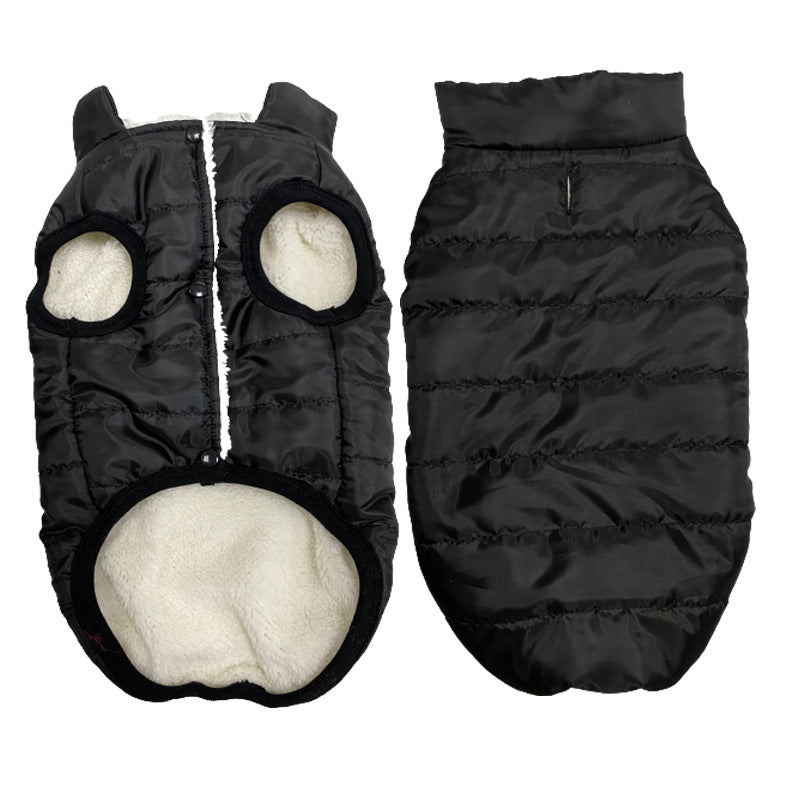 Manteau d'hiver pour animaux de compagnie, gilet coupe-vent imperméable doublé de polaire pour chien