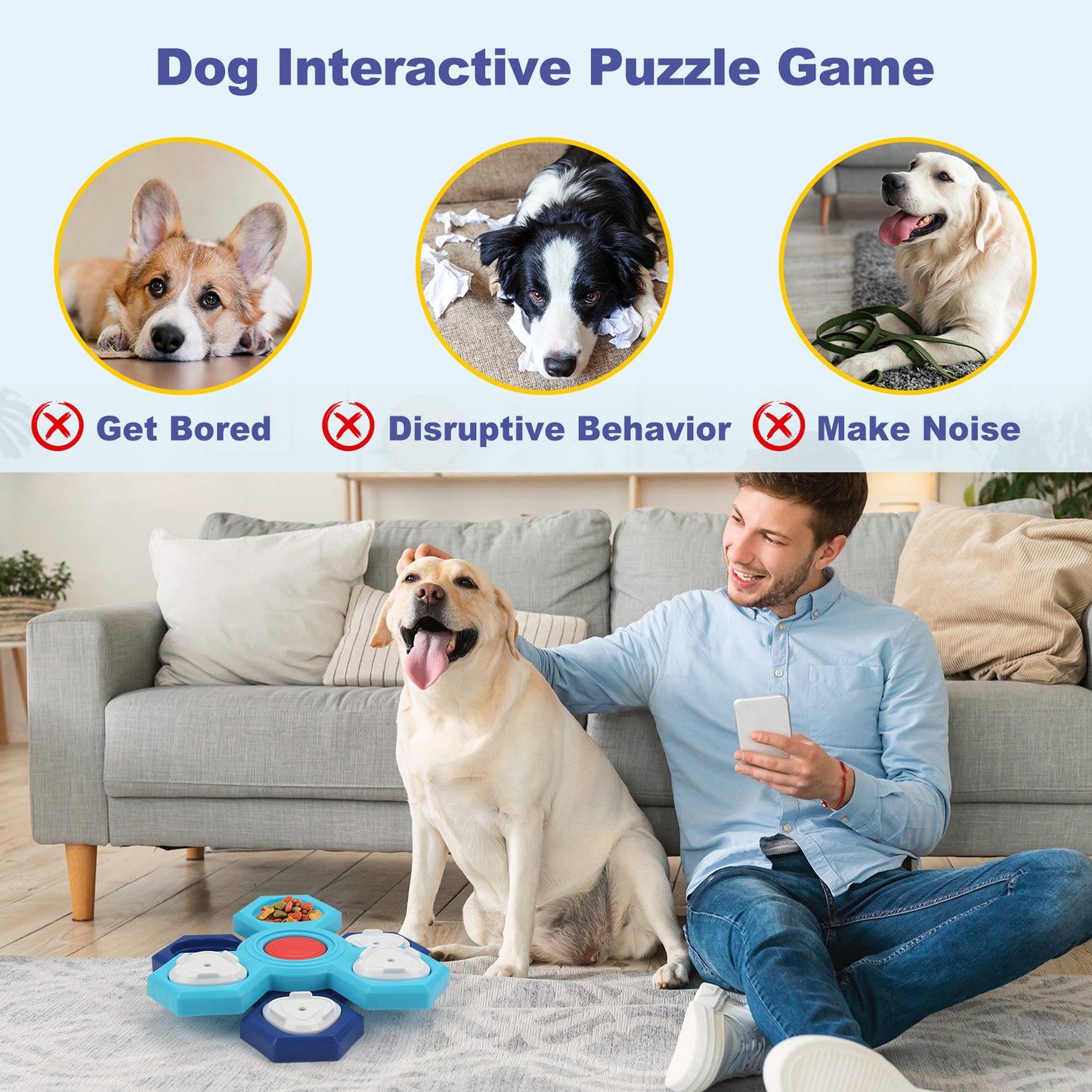 Bols pour chiens Puzzle à alimentation lente à 4 couches, à assembler, bol à manger lent pour chiens, jeu de Puzzle interactif antidérapant pour chiens, bol lent, produits pour animaux de compagnie