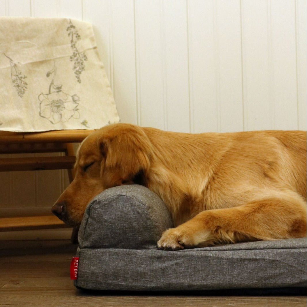 Niche imperméable amovible pour chien en éponge à mémoire de forme en lin