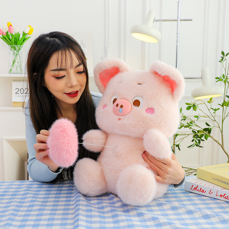 Nuevo muñeco de peluche Love Pig, muñeco de trapo cómodo para niños